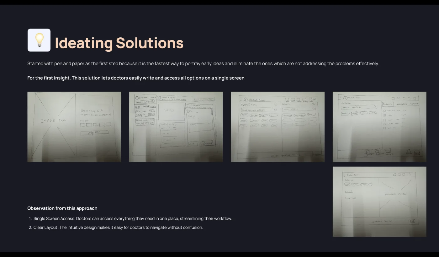 Pen-and-paper studies — single-screen consultation capture